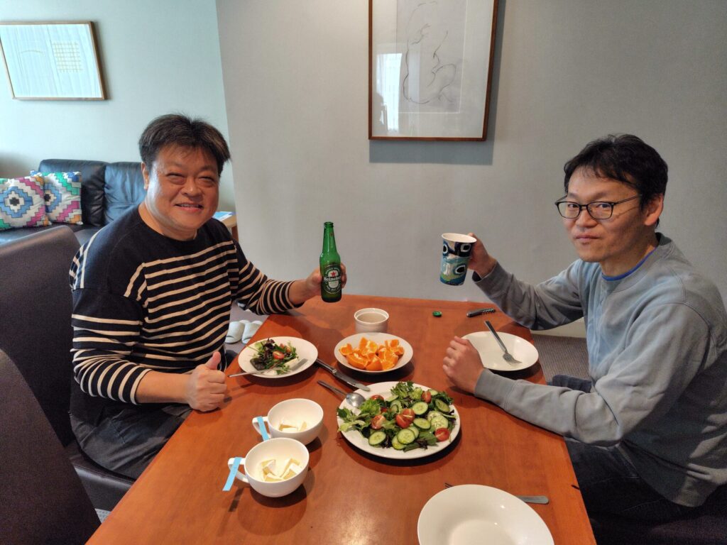 梅澤先生と乾杯